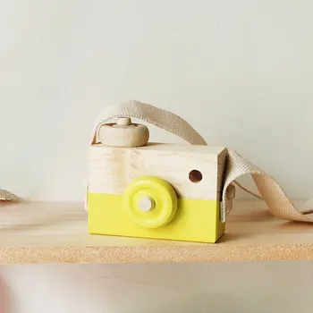DIY Ahşap Oyuncak Kamera Bebek Çocuk Asılı Kamera Kolye Geliştirme Montessori Öğrenme eğitici oyuncak Çocuklar için Doğum Günü Oyuncak