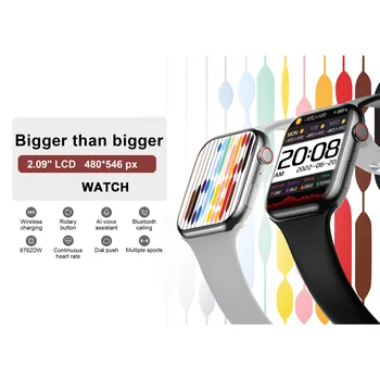 DM10 Max akıllı saat erkekler kadınlar Bluetooth Çağrı 280mAh NFC Smartwatch Özel Arama Kablosuz Şarj 2.1 inç 480 * 546 HD
