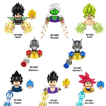 Dragon topu Z Mini Anime Figürleri blok oyuncaklar Son Goku Süper Saiyan Aksiyon şekilli kalıp Tuğla Çocuk eğitici oyuncak Hediyeler
