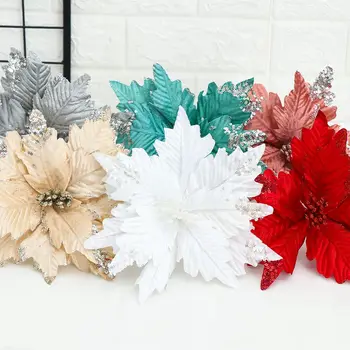 El sanatları Düğün Iyilik Parti Malzemeleri Ev Dekorasyon Noel Hediye Glitter Süs Noel Ağacı Çiçekler Atatürk Çiçeği