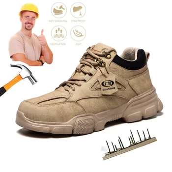 Erkek güvenlik ayakkabıları İş Sneakers Yıkılmaz Kaynak Güvenlik Botları Sıcak Kürk Çelik Ayak Bıçak geçirmez Dropshipping Taktik Ayakkabı