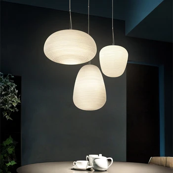 Foscarini Sütlü beyaz cam Kıvrımlar Koza kolye ışık mutfak yemek masası çalışma odası akrilik ev dekor asılı lamba