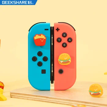 GeekShare Fransız FRY Burger Nintendo Anahtarı Thumbstick Kapaklar Sevimli Joystick Kapaklar Nintendo Anahtarı OLED Geldi Konsol Aksesuarları