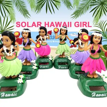 Güneş Enerjili Dans Hulas Kız Sallanan Bobble Oyuncak Hediye Araba Dekorasyon İçin Yenilik Mutlu Dans Güneş Kız Oyuncaklar Çocuklar İçin