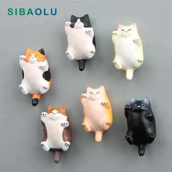Güzel Kitties buzdolabı mıknatısları Kedi Modeli Heykelcik beyaz tahta sticker Buzdolabı Mıknatısları Hayvan Çocuk oyuncak hediyeler Ev Dekorasyon