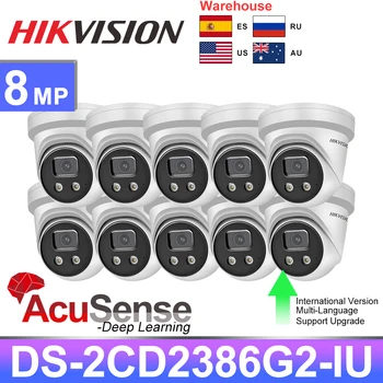 Hikvision IP Kamera 8MP DS-2CD2386G2-IU DarkFighter 4K POE IP Kamera IP67 AcuSense Dahili Mikrofon Tüm Satış 10 adet / grup