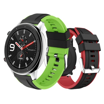 Hualaya Amazfit GTR 47MM Silikon saat kayışı Erkekler Kadınlar Spor akıllı saat kayışı Xiaomi Amazfit Stratos 2 2S Hız Kordonlu Saat