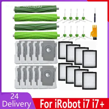 IRobot Roomba için I7 I7 + I6 + I8 I3+ / Artı E5 E6 E7 Elektrikli Süpürge hepa filtreleri toz torbası ana yan fırça Yedek Aksesuarlar