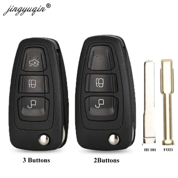 jıgnyuqın 10 adet Çevirme uzaktan anahtar kovanı 2/3 Düğme Ford Ranger Odak Fiesta Mondeo HU101 / FO21 itmeli anahtar Anahtar Kutu
