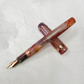 Kaigelu 316A dolma kalem safran Akrilik Selüloit İridyum EF F M Nib Klasik Kalem Güzel Mermer Desenler İş Mürekkep Kalem
