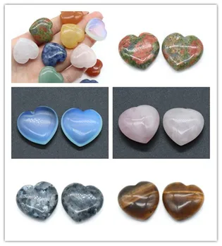 Kalp Şeklinde Doğal Gül Kuvars Kristal Charm Oyma Aşk şifa taşları Ev Dekorasyon mineral örneği Dıy Craft için 1 ADET