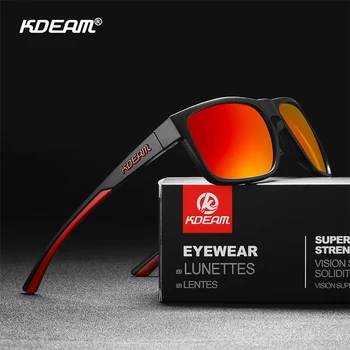 KDEAM Marka Yeni Polarize Spor Güneş Gözlüğü Erkekler Kare Balıkçılık Sürüş Shades Erkek güneş gözlüğü UV400 Fotokromik Ayna Gözlük