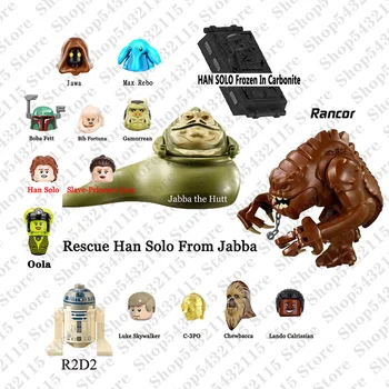 Kurtarma Han Solo Gelen Jabba Sarayı Leia Luke R2-D2 Boba Jawa Fett Oola Rancor Yapı Taşları Tuğla C-3PO Lando Aksiyon Figürü Oyuncak