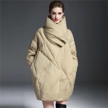 Kış kadın şişme ceket Markaları Gevşek Kalın Sıcak Tutmak Koza şişme ceketler kadın Moda Büyük Boy Aşağı Ceket Kış Yeni