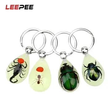 LEEPEE Yaratıcı Akrep Anahtarlık Yapay Amber Böcek araba anahtarlığı Aydınlık Akrep Karınca Amber anahtar zincirleri Araba Aksesuarları