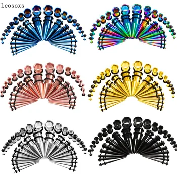 Leosoxs Patlama modelleri sıcak satış paslanmaz çelik sivri kulak kulak genişleme 36 parça set takım popüler takı