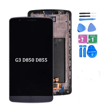 LG G3 LCD D850 D851 D855 LCD ekran ile dokunmatik ekranlı sayısallaştırıcı grup Çerçeve ücretsiz kargo İle
