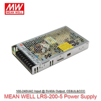 LRS-200-5 5 V/40A / 200 W meanwell anahtarı modu led güç kaynağı, UL Listelenen Ortalama kuyu güç kaynağı, LED ekran, ultra ince sürücü