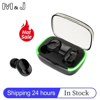 M & J TWS kablosuz kulaklık Bluetooth 5.1 Kulaklık Kulakiçi Kulaklık Stereo HİFİ Mic İle Şarj Kutusu Spor Oyunları İçin Akıllı Telefon