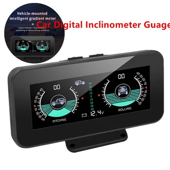 M50 Offroad Araba Dijital İnklinometre Ölçer Eğim Göstergesi Açı Seviyesi eğim ölçer Voltaj Alarmı Akıllı İnklinometre