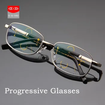 Marka İlerici Gözlük Yüksek Çözünürlüklü HMC Kaplama Reçine Lensler Multifokal Okuma Gözlükleri Presbiyopik Gözlük