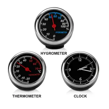 Mini Araba Otomobil Dijital Saat Otomatik İzle Otomotiv Termometre Higrometre Dekorasyon Süs Saat Dropshipping