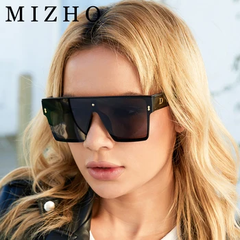 MIZHO Retro Yeni Moda Lüks Marka D Kare Güneş Kadınlar Vintage Boy Gözlükleri Kadın Büyük Çerçeve Shades