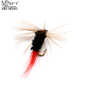 MNFT 10 ADET Siyah Tırtıl Beyaz Kanatları Kırmızı Kuyruk Alabalık Balıkçılık Olabilir Kuru Fly Buggs Yapay zoka Boyutu 10#