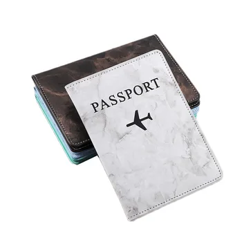 Moda Ebru Pu Deri Pasaport Kapağı Erkek Kadın Pasaport Tutucu Kılıf Cüzdan Moda Seyahat KIMLIK Banka Kartı Sahipleri Çanta