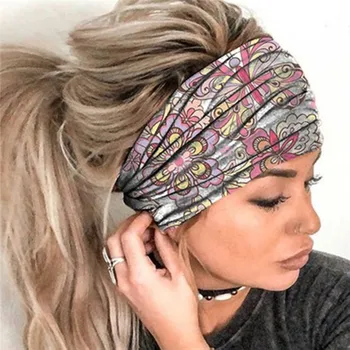 Moda Kadın Kızlar Yaz Başlığı Streç 2020 Türban saç aksesuarları Şapkalar Yoga Çalıştırmak Bandaj saç aksesuarları