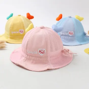 Moda Sevimli Yaz Bebek Şapka kova Şapka Açık Unisex Çocuk Örgü Çocuk Yürümeye Başlayan Güneş Plaj Bebek Kap