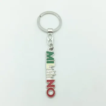 Moda turistik hediyelik Metal Çanta Dekorasyon Hediye anahtar zincirleri Alaşım Milano Harfler Anahtarlık Fantezi Anahtarlık Premium