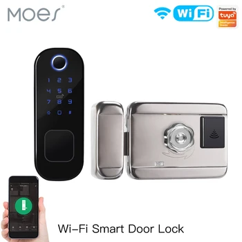 MOES WiFi Tuya Akıllı Kilit Kapı parmak izi kilidi Akıllı Ev Su Geçirmez Kilit Dijital Kapı Kilidi Şifre Ev Otel Güvenliği İçin