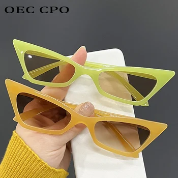 OEC CPO Moda Seksi Bayanlar Güneş Gözlüğü Kedi göz Gözlük Şeker Shades Renkli UV400 Yaz Seyahat güneş gözlüğü Kadınlar için