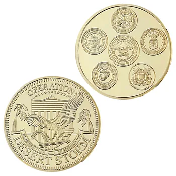 Operasyon Çöl Fırtınası Hatıra Sikke Koleksiyon Hediye ABD Askeri Altın Kaplama hatıra parası Mücadelesi Coin