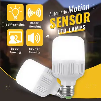 Otomatik hareket sensörlü LED Lamba 220 enerji tasarruflu lamba otomatik açık / kapalı LED ampul ışık duyarlı insan vücudu hareket dedektörü ışıkları
