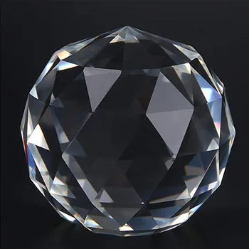 Pujiang 60mm 1 adet Temizle Cam Kristal Yönlü Top Prizma Kolye Suncatcher Feng Shui Perde Dekor için