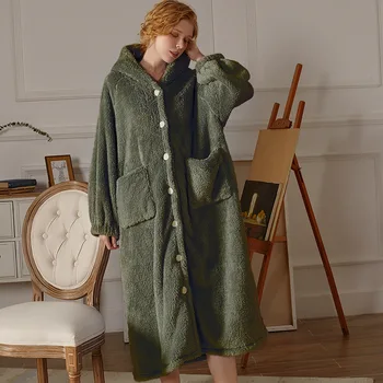 Roseheart Kış Moda Yeşil Seksi Kadın Elbise Iç Çamaşırı Pijama Pazen Lüks Kıyafeti Dokuma Bornoz Sıcak Tutmak Gecelik