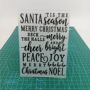 Santa Sevinç Mektup PLASTİK KABARTMA KLASÖR DIY Karalama Defteri Albümü Kart Hediye Ambalaj Dekorasyon Kesme Ölür Kağıt Zanaat Şablon