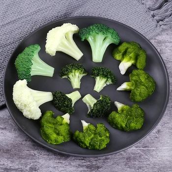 Simülasyon Sebze Karnabahar Sahte Brokoli Yapay Gıda Modeli Gerçekçi Merkezi Örnek Dekoratif Sahne 4 adet / grup