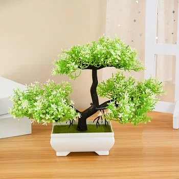 Simülasyon Yapay Plastik Bitkiler Bonsai Küçük Ağaç Pot Sahte Bitki Saksı Çiçek Ev Odası oturma odası masası Otel Dekorasyon