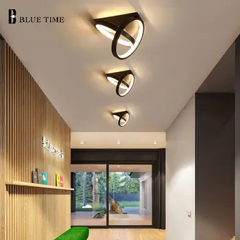 Siyah & beyaz Led tavan ışık koridor ışık koridor ışık oturma odası yemek odası mutfak yatak odası için Modern tavan lambası fikstür