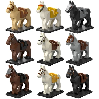 Tek Satış Ortaçağ Şövalye Roma Savaş Atı Rohan Hayvan Yapı Taşları Aksiyon Figürleri Oyuncaklar Çocuklar İçin XP1007-1016