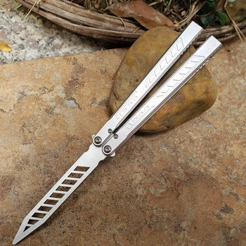 Theone Falcon Kelebek Uygulama Flail Bıçak (Gümüş) Açık Kamp Survival Cep Bıçaklar EDC Aracı