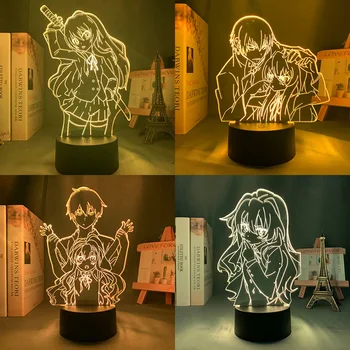 Toradora Aisaka Taiga 3d Led yatak odası için lamba Uyuz gece ışıkları Anime Aksiyon figürü Avatar Odası Dekor Hediye Erkek Arkadaşı İçin Luces