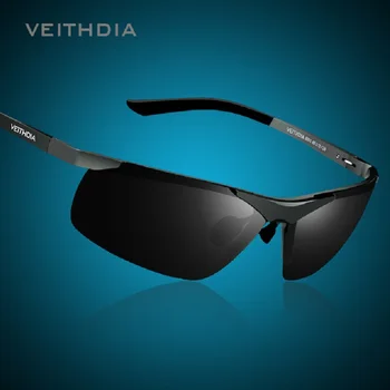 VEITHDIA Spor Bisiklet Güneş Erkekler Marka Tasarımcısı Polarize UV400 Açık Dikdörtgen Alüminyum Erkek Gözlükleri Gözlük 6501