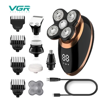VGR Tıraş Makinesi 5 in 1 Elektrikli Tıraş Makinesi Yüzen USB Şarj Edilebilir Yıkanabilir erkek Tıraş Makinesi Kişisel Bakım Aletleri Elektrikli Tıraş Makinesi V-316