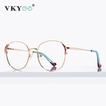 VKYEE lüks Anti mavi ışık gözlük kadın Retro gözlük çerçeveleri kadınlar için basit Marka tasarım optik reçete gözlük