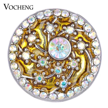 Vocheng Değiştirilebilir Takı Çiçek Yapış Charms 18mm 3 Renkler Kakma Kristal Vn-1629