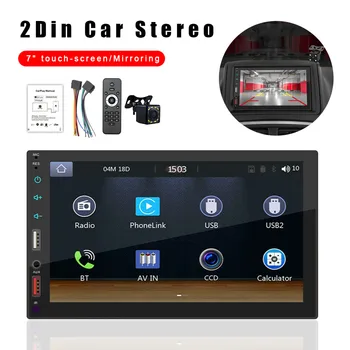 X2S 2Din Araba Stereo Radyo 7 İnç Dokunmatik Ekran CarPlay Ve Android Otomatik BT Multimedya MP5 Oynatıcı Ayna Bağlantı Arka Kamera